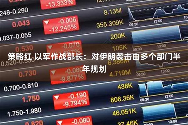 策略红 以军作战部长：对伊朗袭击由多个部门半年规划