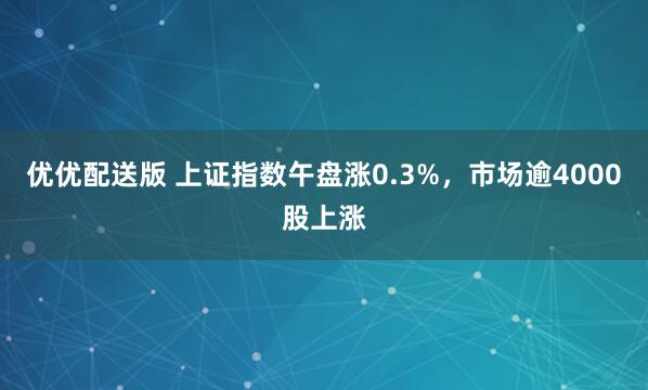 优优配送版 上证指数午盘涨0.3%，市场逾4000股上涨
