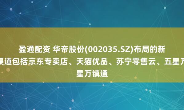 盈通配资 华帝股份(002035.SZ)布局的新零售渠道包括京东专卖店、天猫优品、苏宁零售云、五星万镇通
