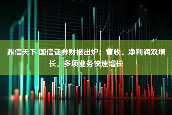 鼎信天下 国信证券财报出炉：营收、净利润双增长，多项业务快速增长